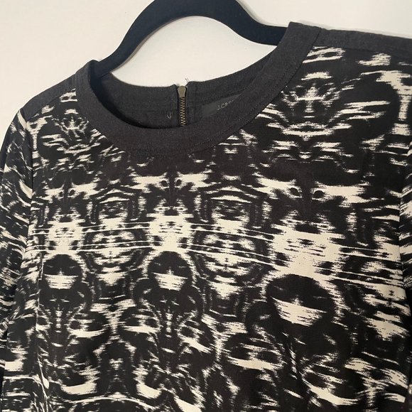 J. Crew Black and White Blouse, Zip back - Picture 3 of 4